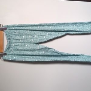 Sweetlegs leggings one size, teal origami boats print
